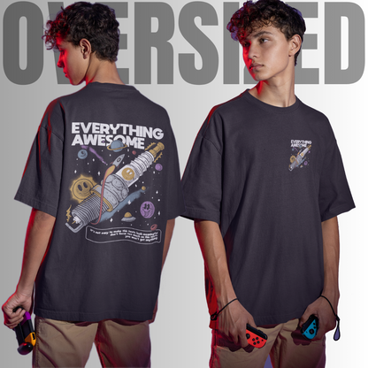 Everything Awesome Black Oversized T-Shirt