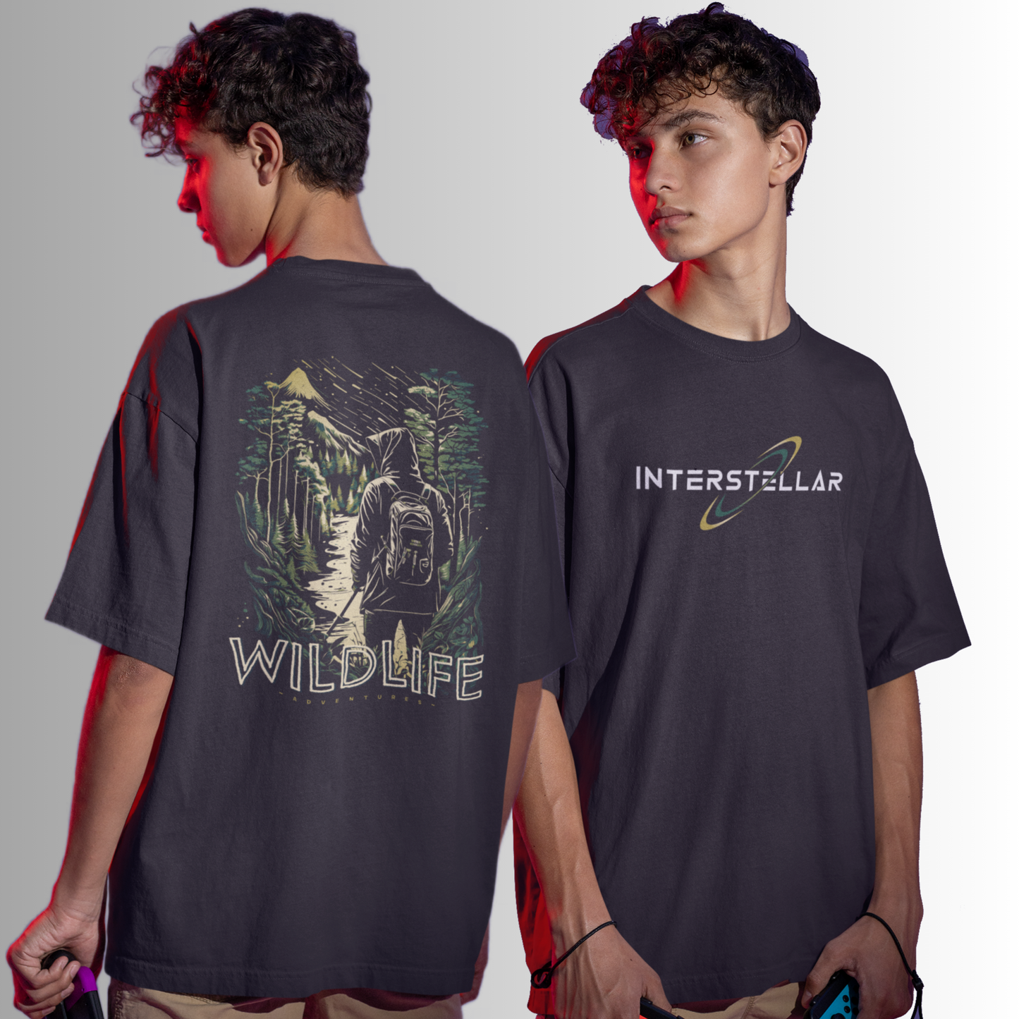 Wildlife Black Oversized T-shirt