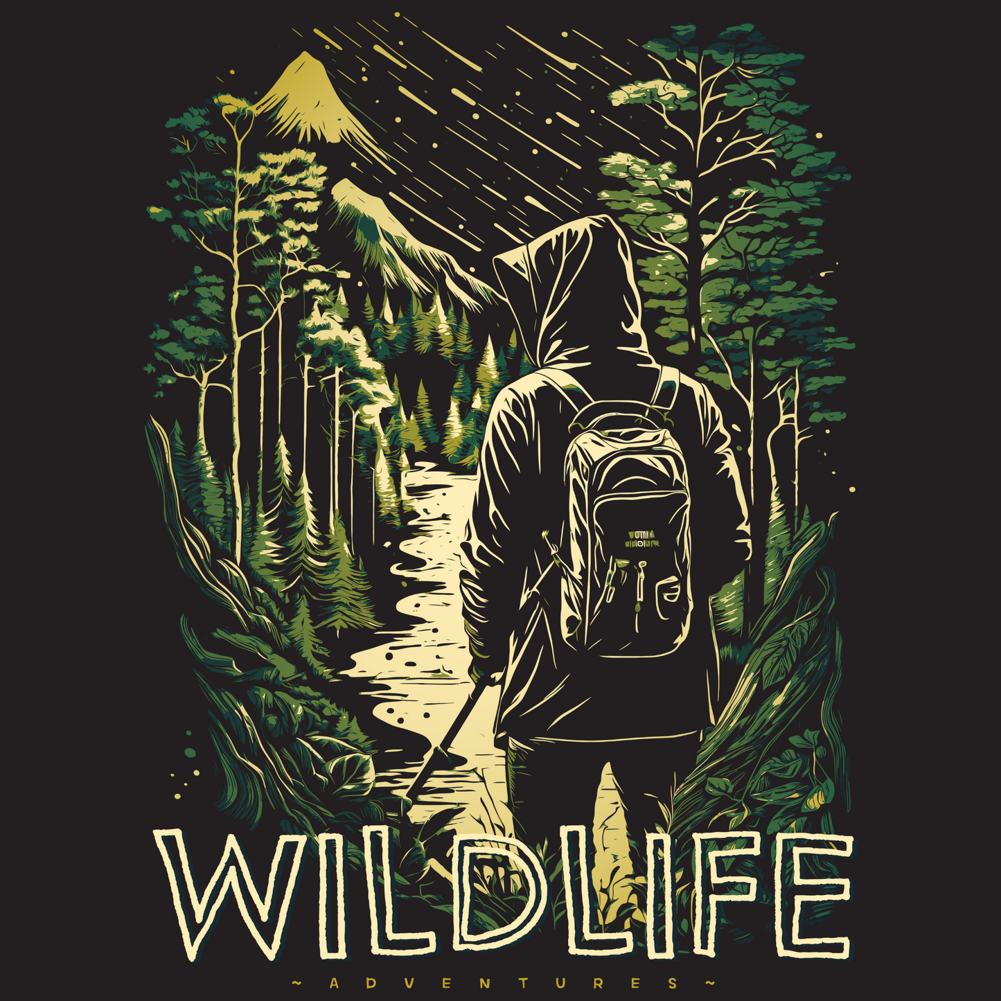 Wildlife Black Oversized T-shirt