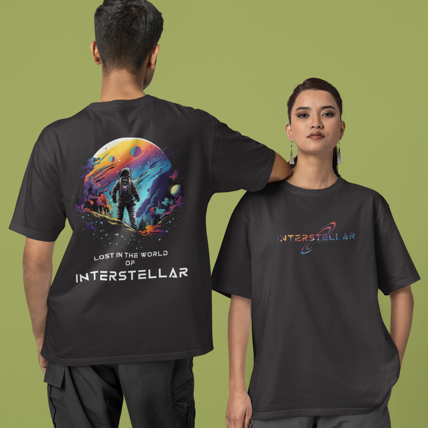 Lost : Interstellar Oversized T-Shirt - Black