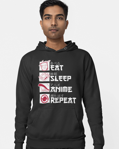 Eat, Sleep, Anime, Repeat Hoodie