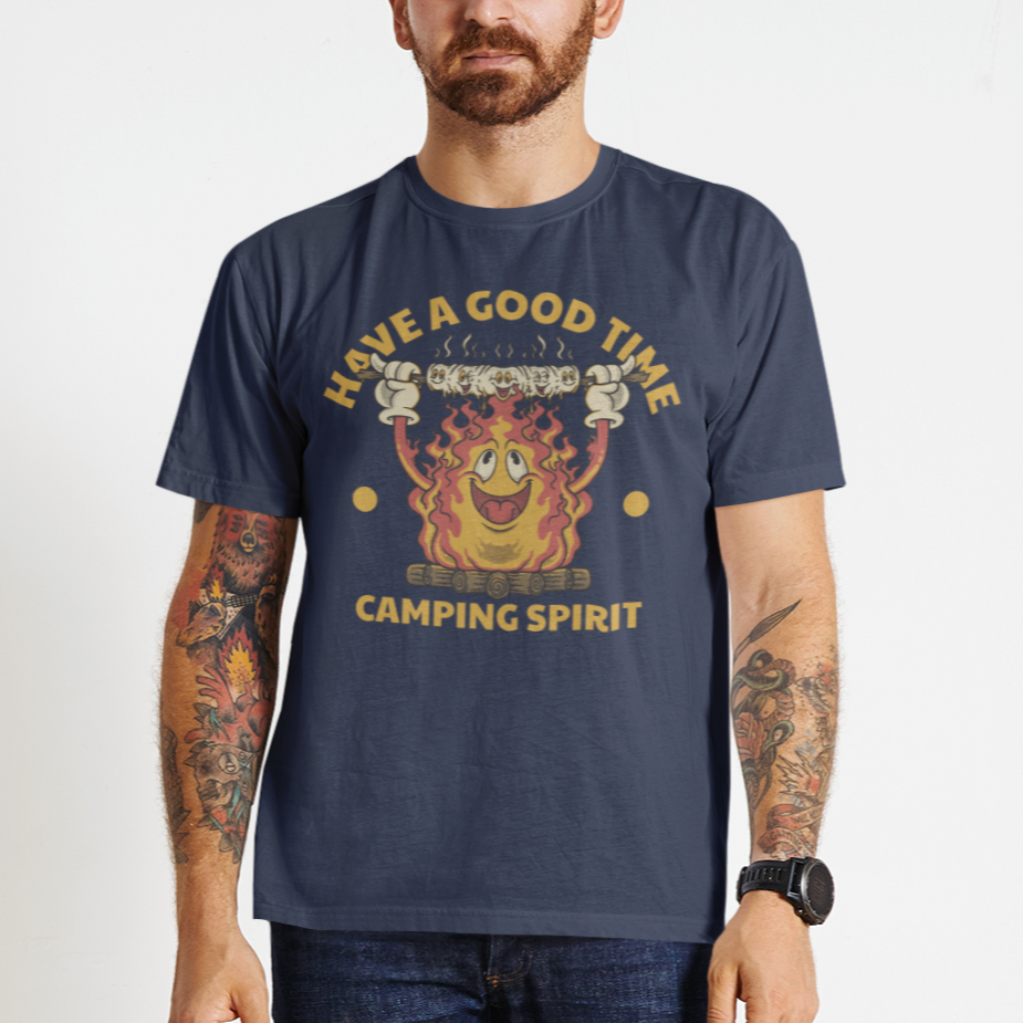 Camping Spirit Navy Blue T-Shirt